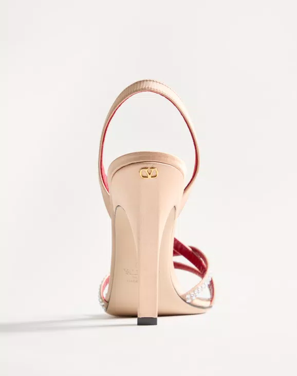 Valentino Dans Le Foyer Satin Sandal With Crystals 105Mm - Image 7
